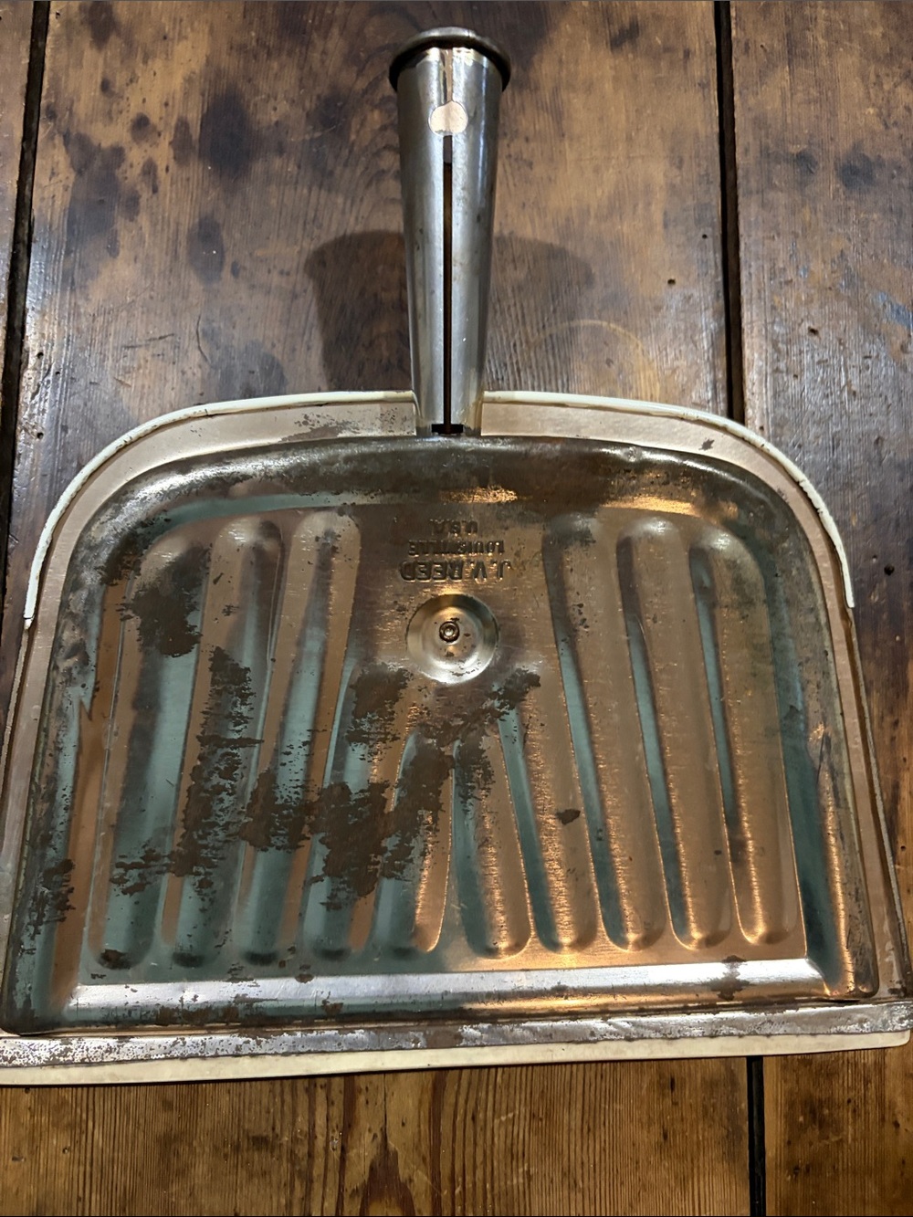 Vintage JV Reed Metal Dustpan Louisville USA M. Taber - Picture 3 of 5